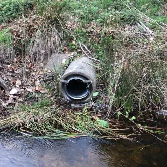 WaStop valve installed and resting in idle position by river outlet