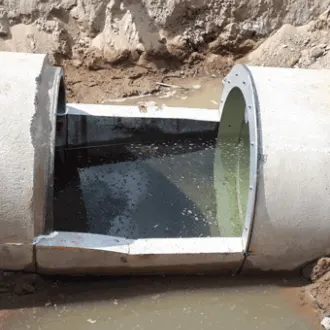 wapro-solution-inline-check-valve-sweden-prevent-high-water-levels-backflow-with-wastop-us WaStop DN1200 valve installed to prevent sea-level backflow into emergency drain system in Västervik, Sweden.