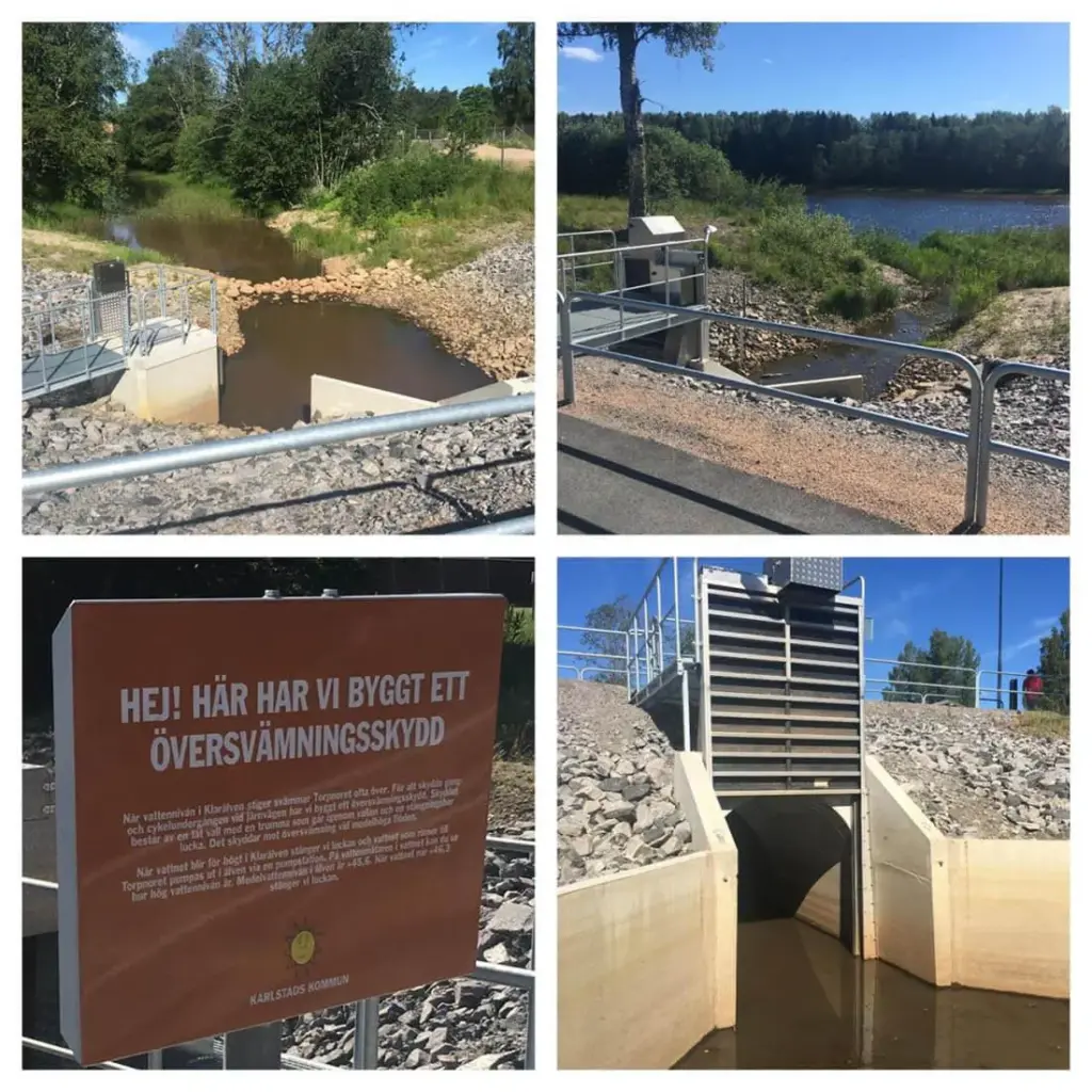 Wapro WaGate protects Klarälven Karlstad 95,000 residents flood protection Sweden with SPM-P-TG sluice gate for water level control