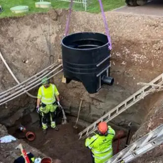 wapro-wastop-residential-flood-protection-sannakajen-kristinehamn-us WaStop installed to protect new residential area in Kristinehamn from flooding